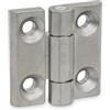 Ganter Normelemente GN 237.3-NI-80-80-A-GS - Cerniera per carichi pesanti in acciaio inox NI, argento, 80 x 80 mm
