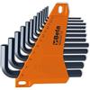 BETA - Serie Chiavi a Brugola Piegate Professionali, Chiavi Maschio Esagonali Brunite con Supporto in Plastica, Alta Resistenza e Precisione Serraggio, Utensili per Meccanica e Manutenzione, 96N/SC12