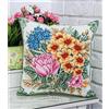 Panna Set per punto croce per cuscino "Melodia di fiori", 40,5x40,5 cm, con schema
