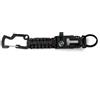 WARAGOD Laito portachiavi multifunzionale da sopravvivenza in paracord 8 in 1, nero,