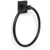 TATAY Anello Porta asciugamani, Accessori Bagno NERO, in Acciaio Inox e Zamak, Doppio Sistema di Fissaggio con Viti e Adesivi, Supporta fino a 10Kg, Porta asciugamani Nero. 19,5 x 5 x 22 cm
