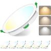 Jaenmsa Faretti Led da Incasso per Cartongesso 230V, 12W Foro Φ 125-135mm, IP44, Dimmerabile, Faretti LED Soffitto, Bianco Caldo 3000K Bianco Neutro 4000K Bianco Freddo 6500K, Set di 6