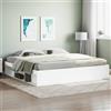 Gecheer Struttura Letto,Giroletto,Matrimoniale,Moderno,in Legno Multistrato,Bianco,con Senza Testiera,con Porta Libri,200x200 cm,Letto con Doghe, Letto,Matrimoniale Moderno,200x200 cm
