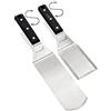Anmarko Set di spatole per grill, spatola lunga in metallo, raschietto per piastra e pinna per pancake o pizza - spatola offset - utensile in acciaio inox ideale per barbecue grill piano