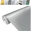 DecoMeister Pellicola Adesiva per Mobili 45x100 cm - Carta Adesiva Effetto Metallico per Rinnovare Porte, Tavoli e Scaffali - Pellicola Decorativa Lavabile in PVC - Alluminio spazzolato argento