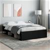 Gecheer Struttura Letto Singolo Moderno in Legno Multistrato, Nero, Senza Testiera, Con Porta Libri, 120x200 cm, Piazza e Mezza, Con Doghe
