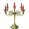 YOUEON Candelabro a 5 bracci, 26 cm, in bronzo anticato, portacandele in bronzo per candele a pilastro da 2,5 cm di diametro, portacandele conico, decorazione per candelabri, matrimoni