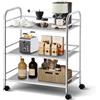 TUKAILAi Carrello da Cucina a 3 Ripiani in Acciaio Inox con Ruote Carrello da Salone di Bellezza Multiuso Moderni