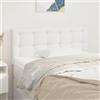 Gecheer Testiera Bianca in Similpelle, Spalliera Imbottita con Design Bottoni, Gambe in Legno Robuste e Stabili, 80x5x78/88 cm per Letto Singolo o Matrimoniale