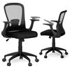 COSTWAY Sedia da Ufficio Ergonomica in Rete, Regolabile in Altezza e Schienale Regolabile, Braccioli Ribaltabili e Supporto Lombare, Sedia Girevole per Scrivania, per Ufficio, Portata 150 kg