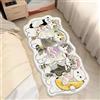 PEINIQULL Tappeto a forma di gatto, piccolo e carino tappeto a forma di irregolare, per camera da letto e bagno (40 x 120 cm), tappeto divertente per animali domestici, decorazione a forma di gatto a