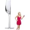 Samuliy Mezzo bicchiere da vino - Calici da vino di cristallo - 140 ml - Bicchiere da vino trasparente - Bicchiere da vino riutilizzabile con manico lungo - Flessibile mezzo bicchiere da no