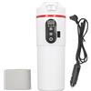 Qcwwy Bollitore Elettrico per Auto da 500 Ml, Tazza Riscaldata per Auto in Acciaio Inossidabile 12V 24V con Accendisigari Bollitore Elettrico da Viaggio Portatile Tazza Riscaldante per (WHITE)