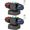FODEXAZY 2 Pack 65W Mini Teste Mobili LED con Telecomando Effetti 4 in 1 Fascio