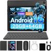 Gleeso Tablet Android 16 da 10 Pollici Tablet con Tastiera 20GB TF 1TB Android