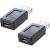 Janasiba 3 X Nero USB 2.0 Tipo A Femmina A Micro USB B Femmina Adattatore Convertitore