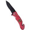 MIL-TEC COLTELLO ROSSO LAMA 8,3CM FRANGIVETRO E TAGLIA CINTURA