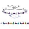 HEEYA Bracciale da tennis da donna con pietra portafortuna e zirconi in 12 colori, regolabile, in argento Sterling per compleanno, regalo di Natale, per donne e ragazze, 6.1inches~10.4inches, Pietra