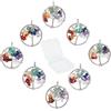 SUNNYCLUE 8 pz Ciondolo Albero Della Vita Ciondolo Pietra Preziosa di Cristallo di Quarzo Piatto Rotondo con Albero Della Vita Pendenti di Fascino Risultati Foro per Gioielli Bracciale Chakra