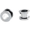 Lieson 2 Pezzi Plug Dilatatore Orecchio, Flash Tunnel Acciaio Chirurgico Cerchio Argento Dilatatore Plug 1.6mm Piercing Gioiello