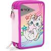 Go Pop - Astuccio Triplo Scuola Meowcorn Con 3 Zip E 3 Scomparti, Contiene 18 Matite Colorate, 18 Pennarelli e altri Pratici Oggetti per la Scuola,13 l x 19,5 h x 6,5 p, 2 Grafiche Non Selezionabili