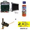 Gemi Elettronica Recinzione elettrificata completa con pannello solare per animali gemi