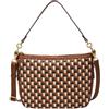 Fossil Jolie, borsa a tracolla in pelle o pelle scamosciata marrone per donna