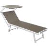 C-line Lettino Pieghevole Sole Mare Prendisole PLAYA In Alluminio Colore Grigio