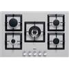 Elleci Piano Cottura a Gas ad Incasso 5 Fuochi Colore Alluminio Plano 75 cm PMSP75179CS Elleci