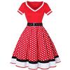 Vhersily 2025 - Vestito Boho Donna, Rockebilly, Alla Moda, Vintage, Scollo A V, A Pois, Per Feste In Stile Rock Anni '50, Confortevole e Traspirante, Damigella D'Onore, Da Cocktail, Da Sposa