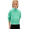 Tommy Hilfiger Bambina Pullover Pointelle Cable con Scollo Rotondo, Turchese (Tropical Tide), 6 Anni