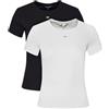 Tommy Jeans Donna T-Shirt Maniche Corte Confezione da 2 Essential Rib Slim Fit, Bianco (Ecru/Black), XXS
