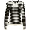 Pieces Maglione Femminile PCCRISTA, Nero/Strisce: con Strisce di Betulla M, L