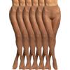 POMPEA 6 Paia Collant Donna 40 Denari, Calze Velate Opache con Cuciture Piatte, Compressione Leggera