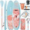 Devoko Tavola SUP Gonfiabile 320cm | Sup 2-in-1 con Sedile Kayak & Accessori, 130kg Max - Ideale per Surf, Pesca, Yoga (Rosa)
