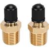 Generic Connettore di Gonfiaggio dell'Aria in Ottone Affidabile Stabile da 1/4 Pollice NPT Maschio a Valvola USA per Vari Strumenti di Gonfiaggio 2 Pezzi