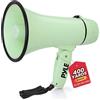 Pyle Megafono Unisex Pmpra213bk Bullhorn Leggero e Portatile, Ingresso AUX (3,5 mm) per MP3/musica, Sirena Automatica, 20 Watt, Mic/Talk (Verde), Verde