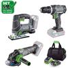 Set 3in1 Trapano avv. Seghetto alt. Smerigliatrice ang. LUX-TOOLS PowerSystem