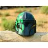 Decorazione elmetto film mandaloriano Star War con finitura combinata verde e...