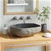 Gecheer Lavandino, ovale, bagno, appendiabiti, pietra di fiume, (38 - 45) x (30 - 35) x 15 cm, lavabo, lavabo in pietra, lavabo, lavabo in marmo, lavello