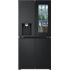 LG GMG861EPAE InstaView Slim Multi-Door, Classe E, 508 L, Frigorifero con congelatore, Gelato, Ice Crushed Ice Dispenser con UVnano, Total NoFrost, Compressore Smart Inverter Wi-Fi, Colore Nero Opaco
