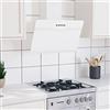 Gecheer Cappa,Aspirante,Cucina,a Muro,da Parete,in Acciaio,in Vetro Temperato,Bianco,60 cm