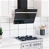 Gecheer Cappa,Aspirante,Cucina,da Parete,a Muro,in Acciaio e Vetro Temperato,Nero,60 cm