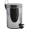 MSV - Cestino per cosmetici da bagno - Acciaio inossidabile con secchio interno rimovibile - Elegante cestino a pedale - Compatto e pratico - Argento - 3L