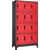 Gecheer Armadio,Armadietto,Schedario,per Uffficio,Spogliatoio,con 12 Scomparti,in Acciaio,Antracite e Rosso,90x45x180 cm