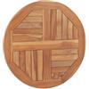 Festnight Piano Tavolo in Legno Massello di Teak Rotondo Spessore 2,5 cm Diametro 60 cm/70 cm Piano Tavolo da Cucina