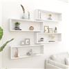 Gecheer Mensola e Parete a Cubo 4 pz Bianco 100x15x30 cm in Multistrato, Mesole da Muro Design Moderne, Set di 4 Cubi, Scaffale per Camerette