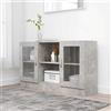 Gecheer Armadietto con Vetrina Grigio Cemento 120x30,5x70 cm,Armadio,Libreria,Credenza,Moderna,Credenza Salvaspazio,Mobile Buffet,Tavolo da Buffet,Armadietto da ,Mobiletto Multiuso