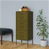 Gecheer Armadietto Verde Oliva 42,5x35x101,5 cm in Acciaio, Armadio Schedario in Metallo