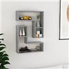 Gecheer Mensole a Muro Moderne 2 pz Grigio Cemento 50x15x50 cm in Truciolato, Scaffale Sospeso, Libreria da Parete